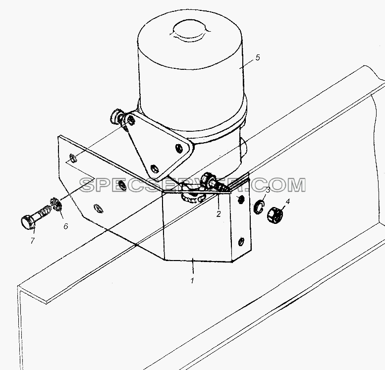 Крепление осушителя воздуха для МАЗ-64226 (список запасных частей)
