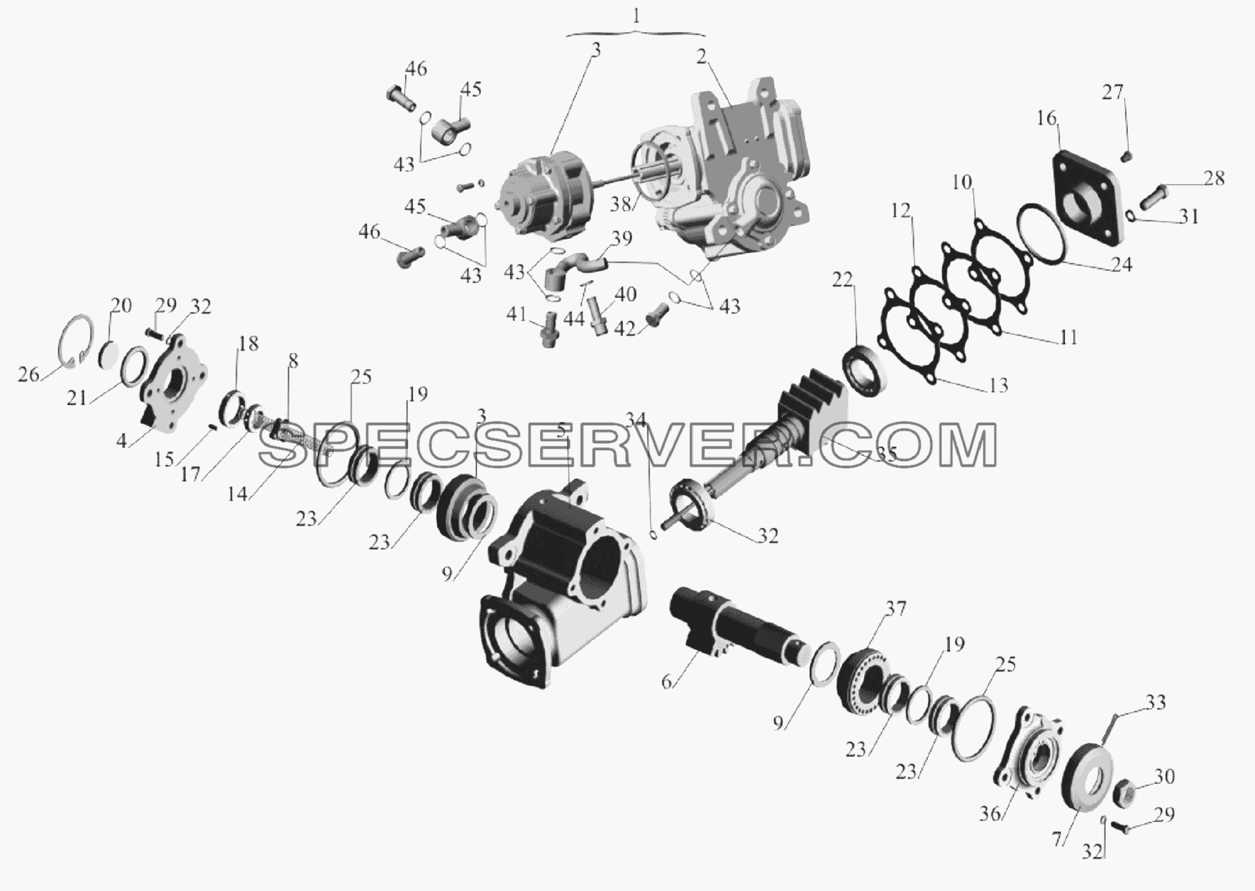 Механизм рулевой 64229-3400008 для МАЗ-651705 (список запасных частей)