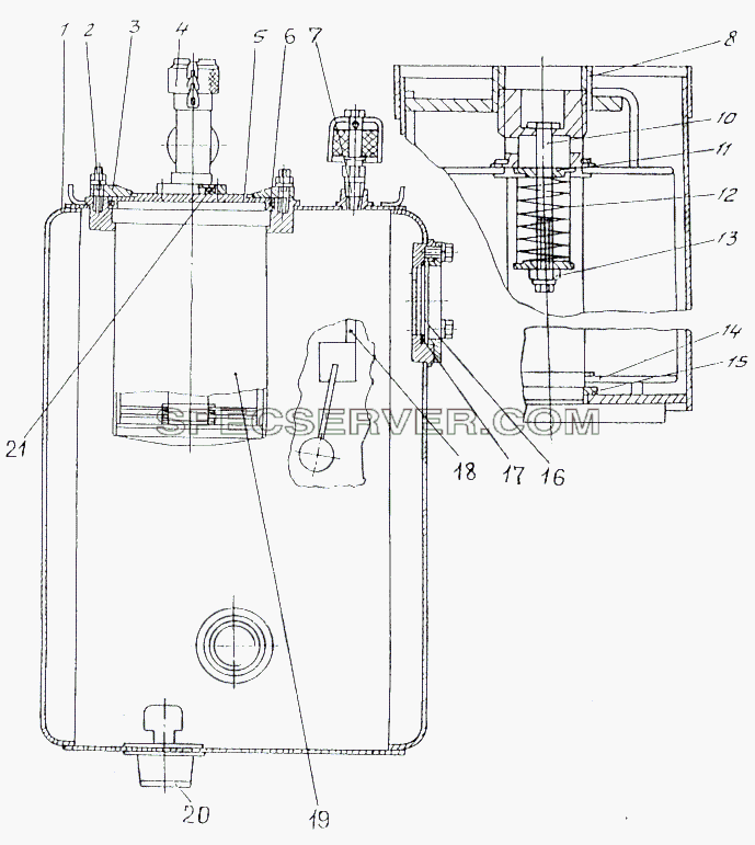 Бак масляный для МАЗ-74131 (список запасных частей)