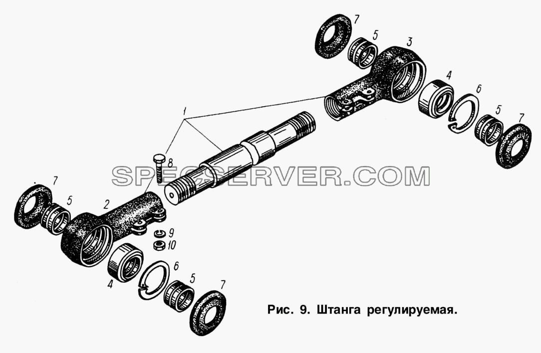 Штанга регулируемая для МАЗ-93892 (список запасных частей)