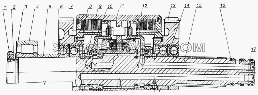 Вал реверса 6507-1701081 для МоАЗа-7505 (список запасных частей)