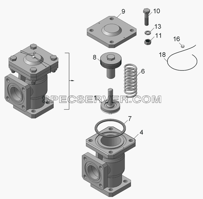 6606-8026200 Клапан предохранительный для НефАЗа-96742 (список запасных частей)
