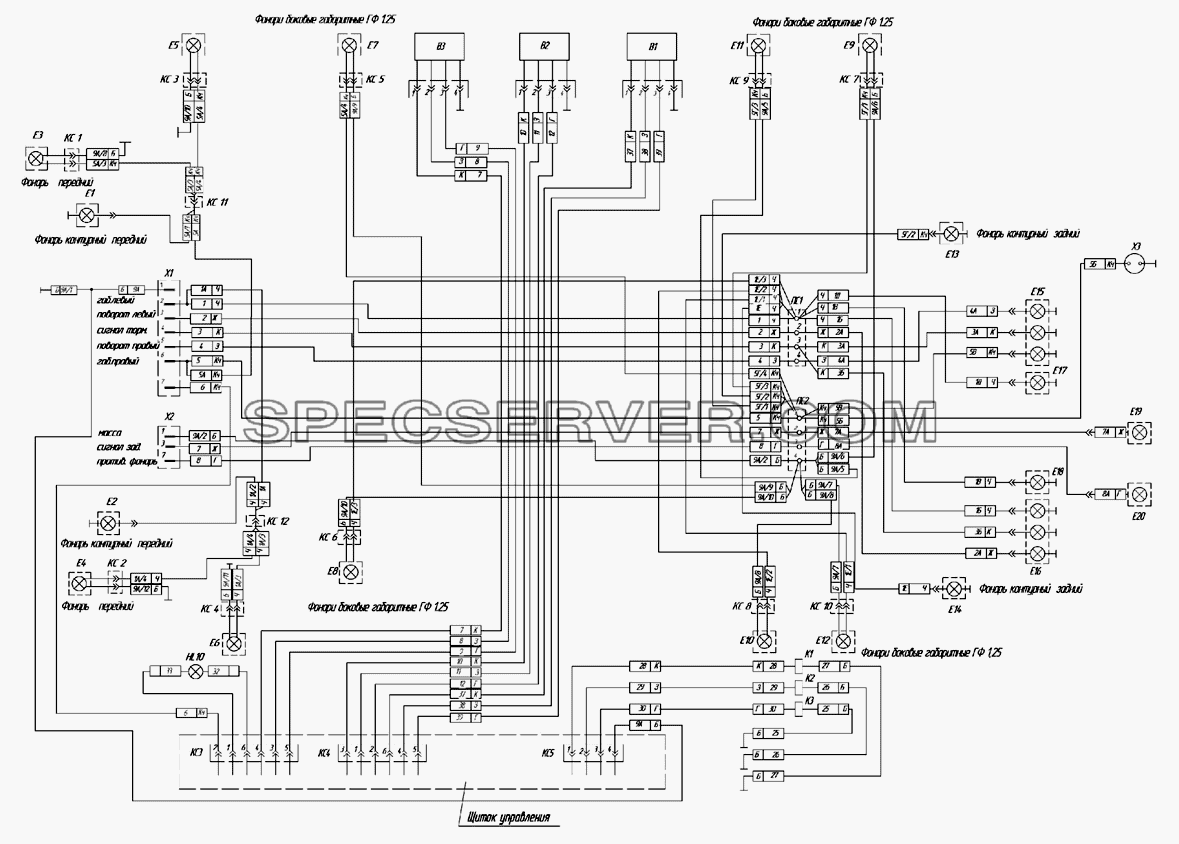 9693-3700020Э4 Схема электрическая для НефАЗа-9693-10 (список запасных частей)