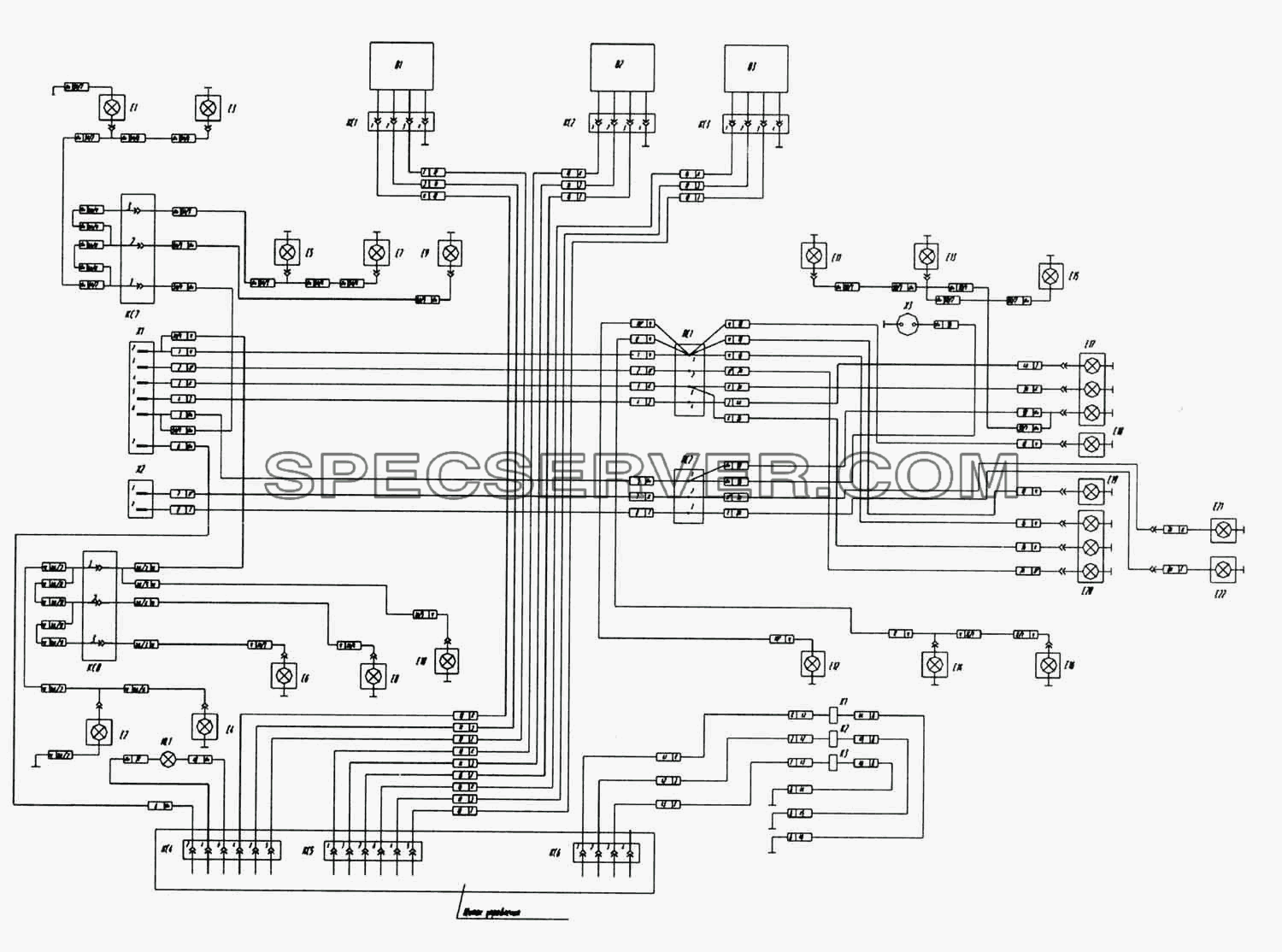 Схема электрическая для НефАЗа-9693 (список запасных частей)