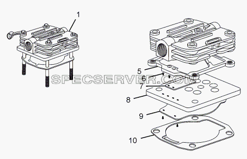 AIR COMPRESSOR HEAD (REED VALVE TYPE) 94 DIA для LPT 613/34 WB Euro III (список запасных частей)