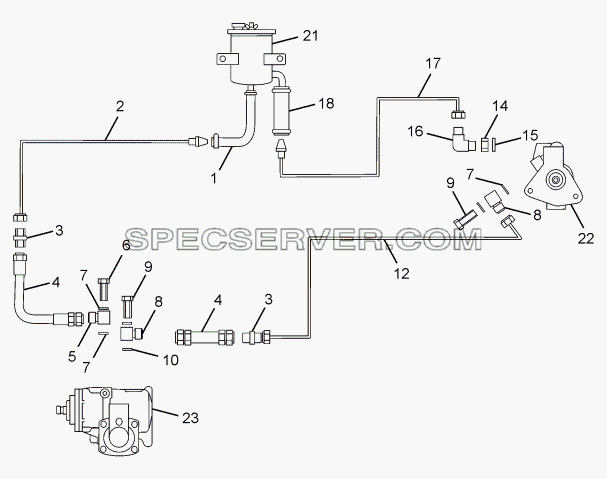 POWER STEERING COMPONENTS AND PIPE LINES 357175, 357174 для SFC 407 LHD Euro II (список запасных частей)
