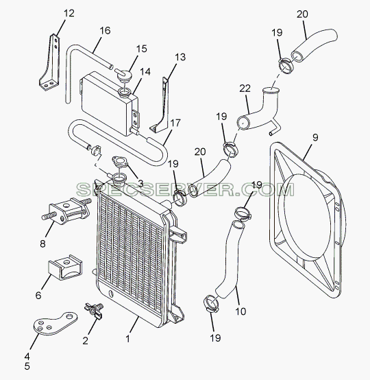 RADIATOR 357175, 357174 для SFC 407 LHD Euro II (список запасных частей)