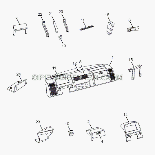 DASHBOARD 357175 для SFC 407 LHD Euro II (список запасных частей)