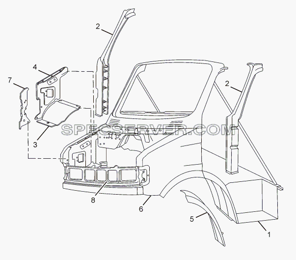 SHEET METAL PARTS 357171, 357172, 357175, 357174 для SFC 407 LHD Euro II (список запасных частей)