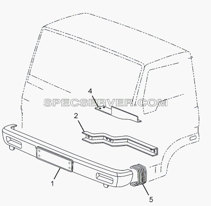 BUMPER CHASSIS TYPE: 381226 для LPT 613 Euro-III (список запасных частей)