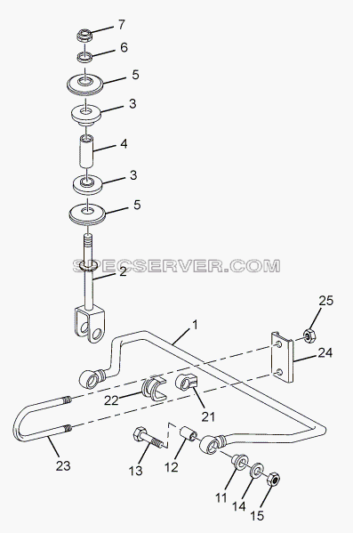 FRONT ANTI ROLL BAR CHASSIS TYPE: 381226 для LPT 613 Euro-III (список запасных частей)