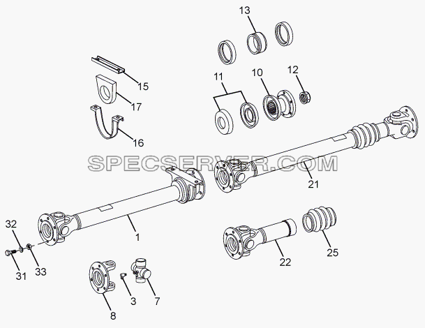 PROPELLER SHAFT для LPT 613 Euro-III (список запасных частей)