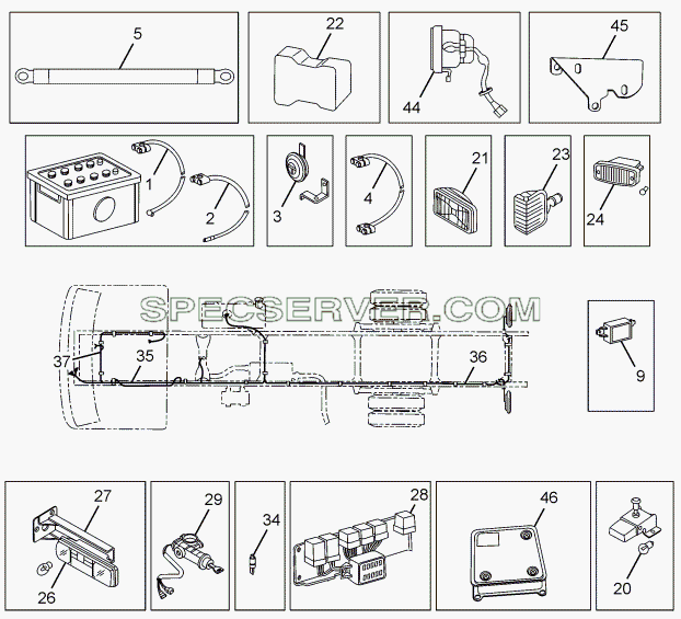 LIGHT AND SIGNAL-1 CHASSIS TYPE: 381313 для LPT 613 Euro-III (список запасных частей)