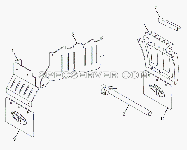 MUD GUARD AND MUDGLAP (TILT CAB) для LPT 1618 ТС/52 (список запасных частей)