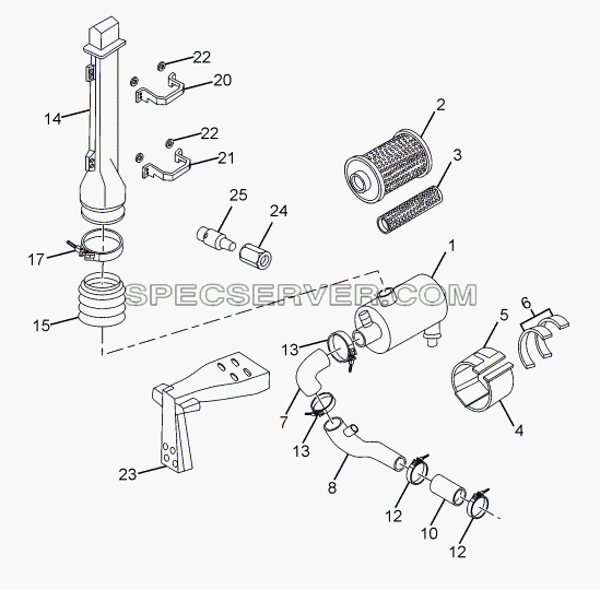 AIR FILTER (TILT CAB) для LPT 1618 ТС/52 (список запасных частей)