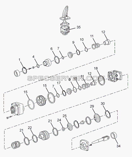 DUAL BRAKE VALVE для LPT 1618 ТС/52 (список запасных частей)