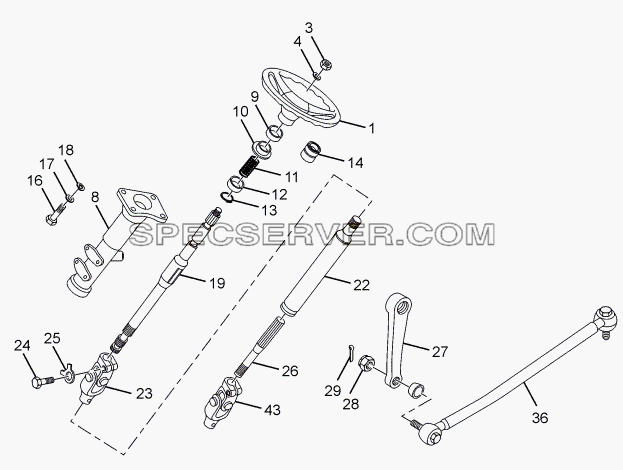 STEERING LINKAGE (TILT CAB) для LPT 1618 ТС/52 (список запасных частей)