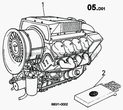 Двигатель (680/1) для 815-2 EURO II (список запасных частей)