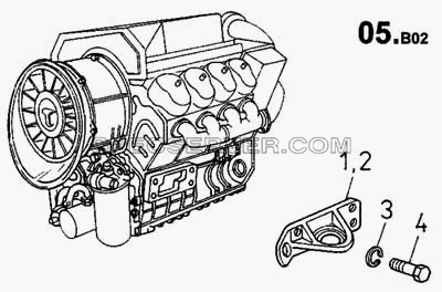 Монтаж подвески двигателя (680) для 815-2 EURO II (список запасных частей)