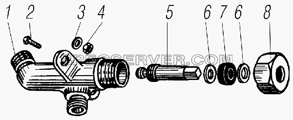 Кран колесный для Урал-4320-0971-58 (список запасных частей)