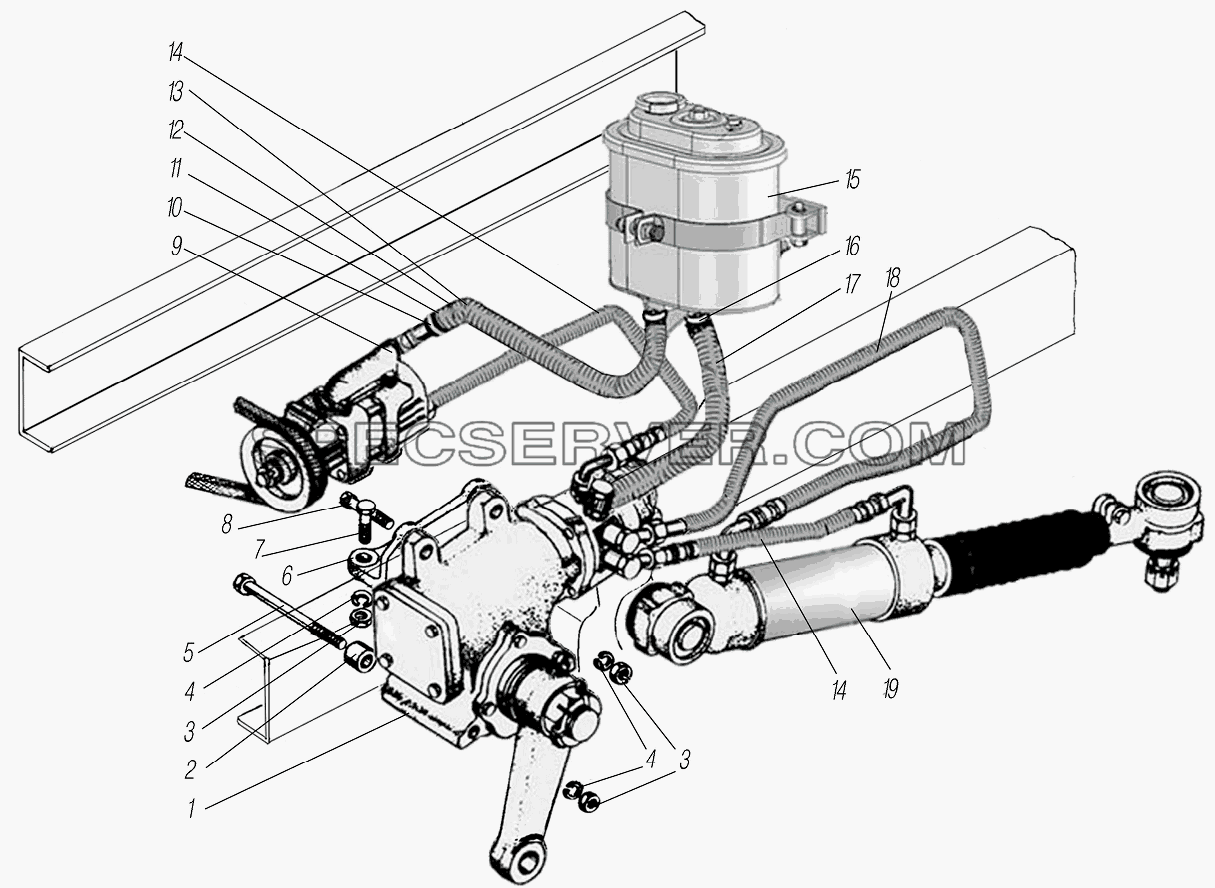 Рулевое управление для Урал-4320-1151-59 (список запасных частей)