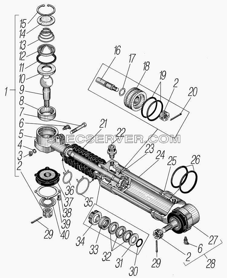 Усилительный механизм для Урал-4320-1151-59 (список запасных частей)