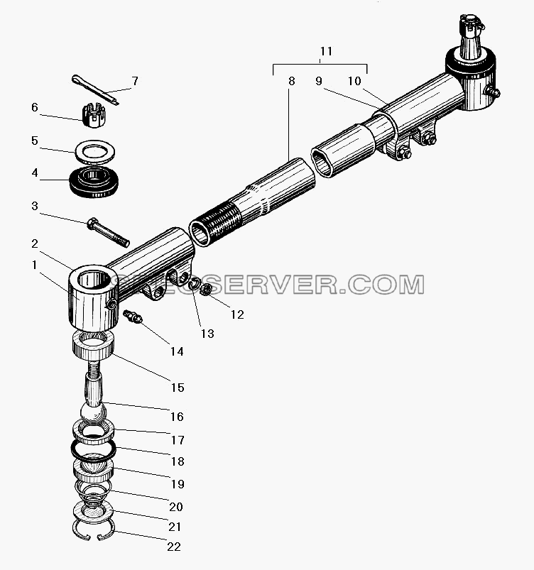 Тяга рулевой трапеции для Урал-4320-41 (список запасных частей)