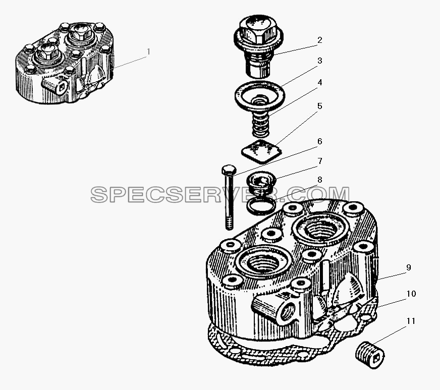 Головка компрессора для Урал-4320-41 (список запасных частей)