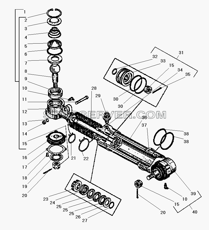 Усилительный механизм для Урал-43206-41 (список запасных частей)