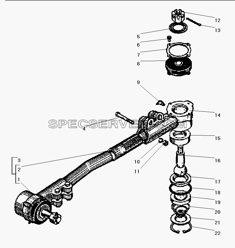 Тяга сошки рулевого управления для Урал-43206-41 (список запасных частей)