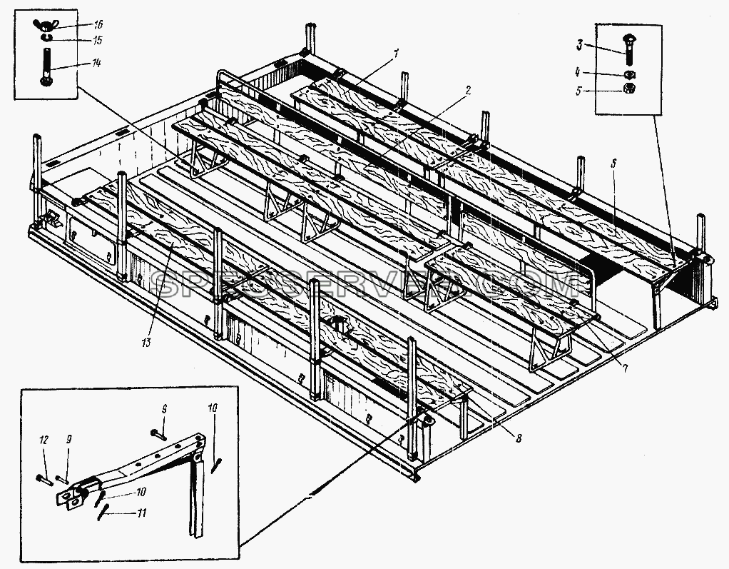 Сиденья платформы для Урал-4320 (список запасных частей)