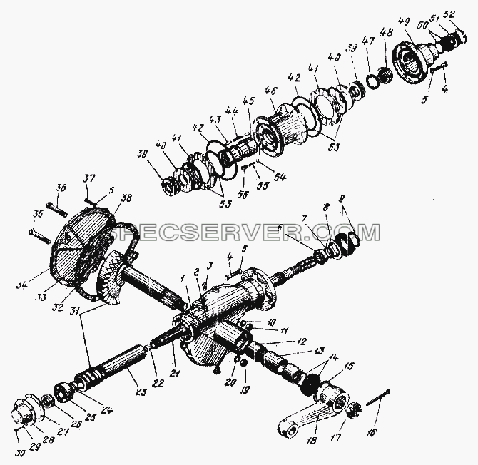 Механизм рулевой для Урал-4320 (список запасных частей)