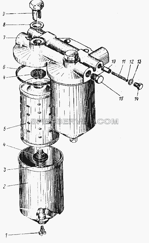 Фильтр тонкой очистки топлива для Урал-4420 (список запасных частей)