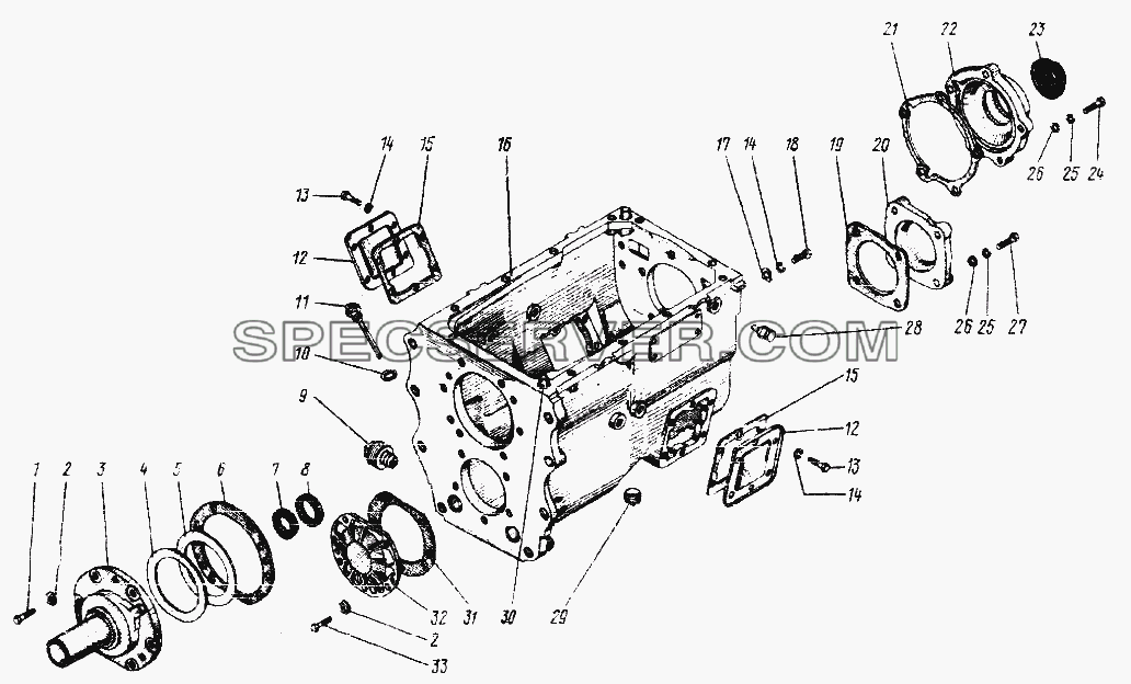 Картер коробки передач для Урал-4420 (список запасных частей)