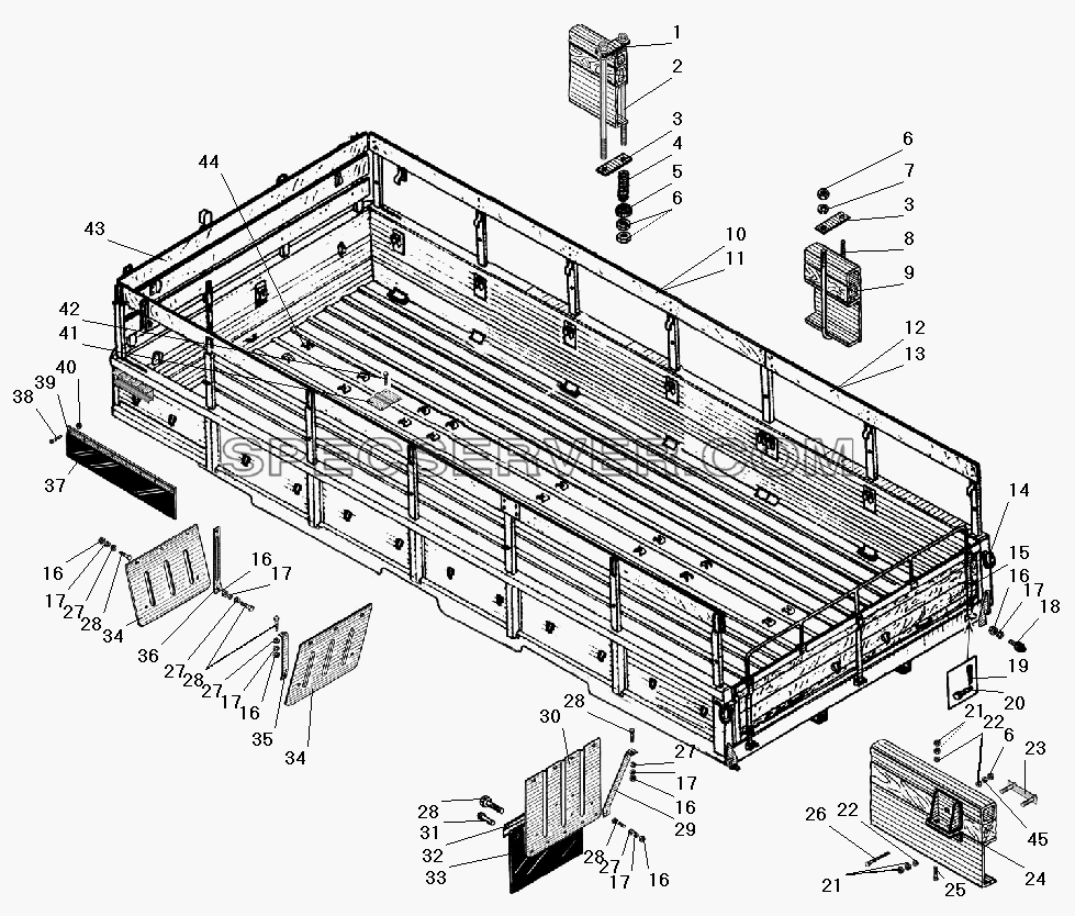 Платформа для Урал-532301 (список запасных частей)