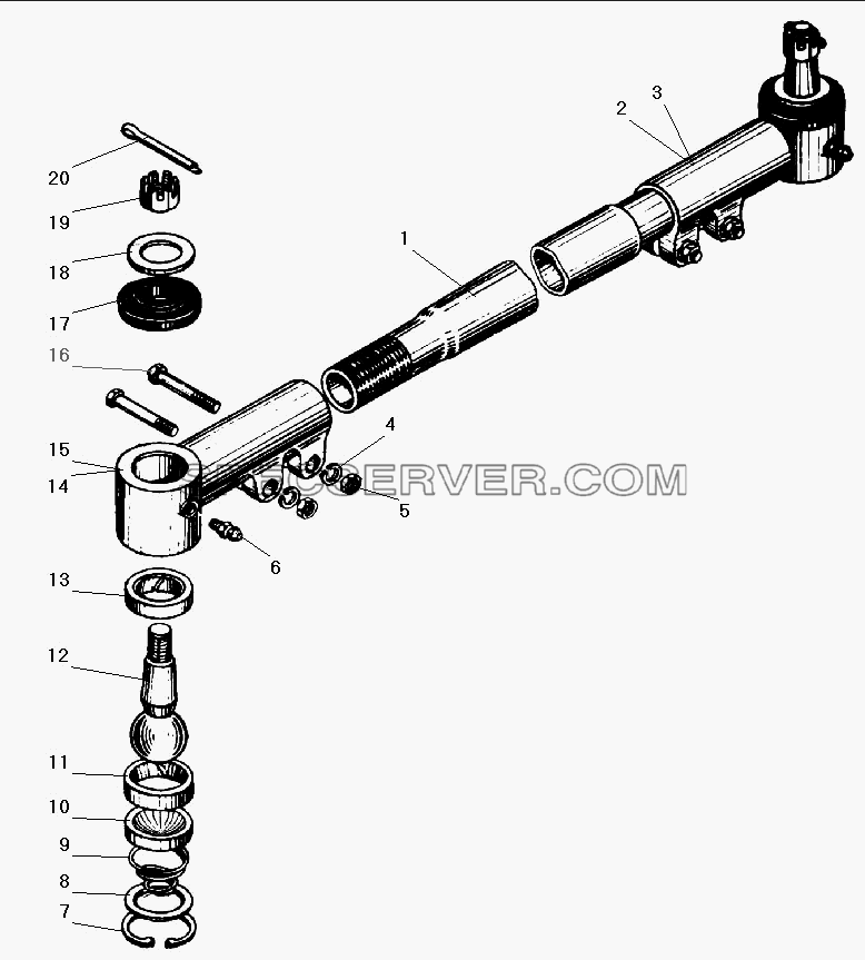 Тяга рулевой трапеции для Урал-532301 (список запасных частей)