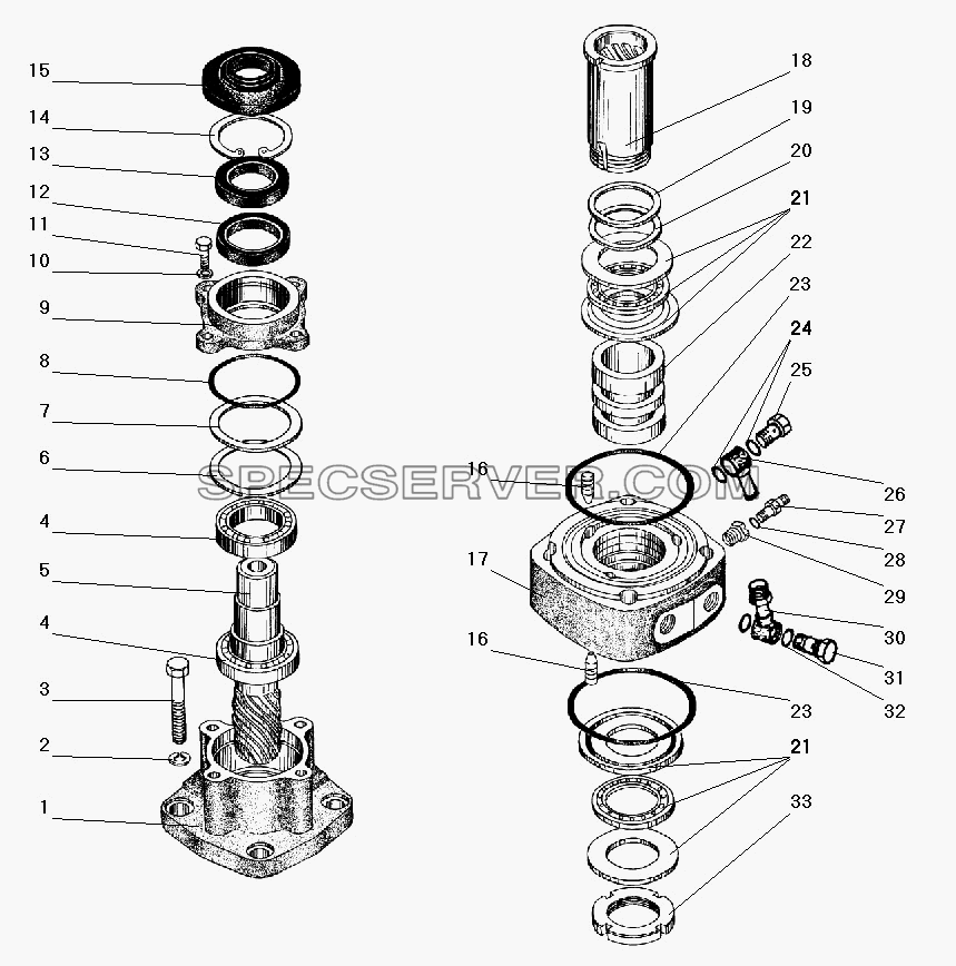 Распределитель гидроусилителя рулевого механизма 5557Я3-3400020 для Урал-5557-40 (список запасных частей)