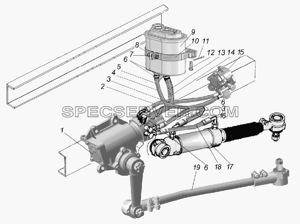 Рулевое управление для Урал-55571-1121-70 (список запасных частей)