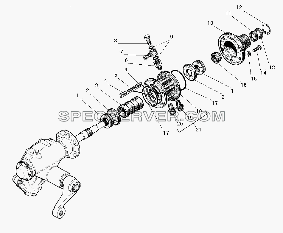 Клапан управления усилительным механизмом для Урал-55571-40 (список запасных частей)