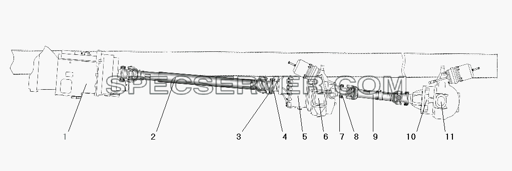 Карданная передача для Урал-63685 (список запасных частей)