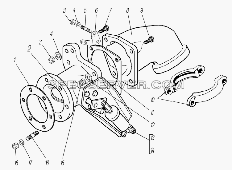 Моторный тормоз (заслонка на выпуске отработавших газов) для Урал-6370-1121 (список запасных частей)