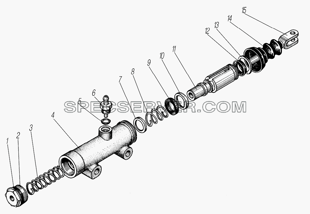 Цилиндр гидравлический для Урал-6370-1121 (список запасных частей)