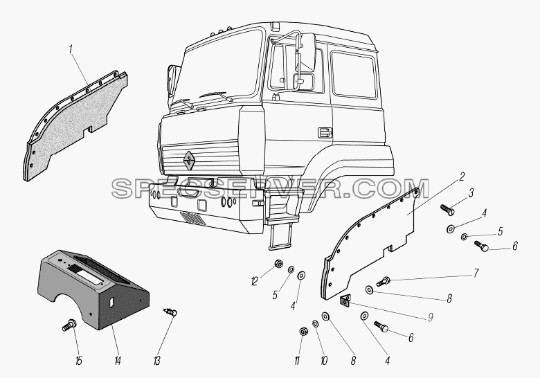 Установка шумоизоляции и накладки мотоотсека для Урал-6370-1151 (список запасных частей)