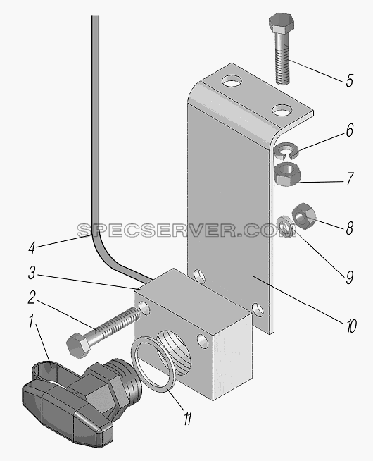 Установка буксирного клапана для Урал-63704 (список запасных частей)