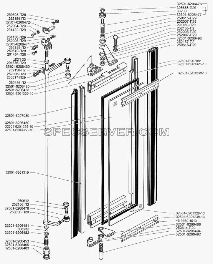 Дверь распашная для ЗИЛ-5301 (2006) (список запасных частей)