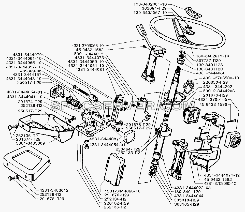 Колонка рулевого управления для ЗИЛ-5301 (2006) (список запасных частей)