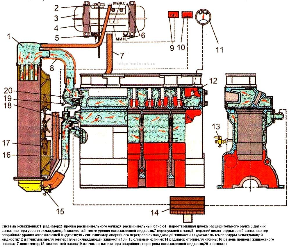 Схема системы охлаждения Д-245